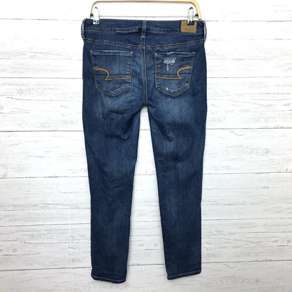 American Eagle Women's Skinny Jeans Super Stretch Distressed size 4 length 28" - Picture 2 of 12